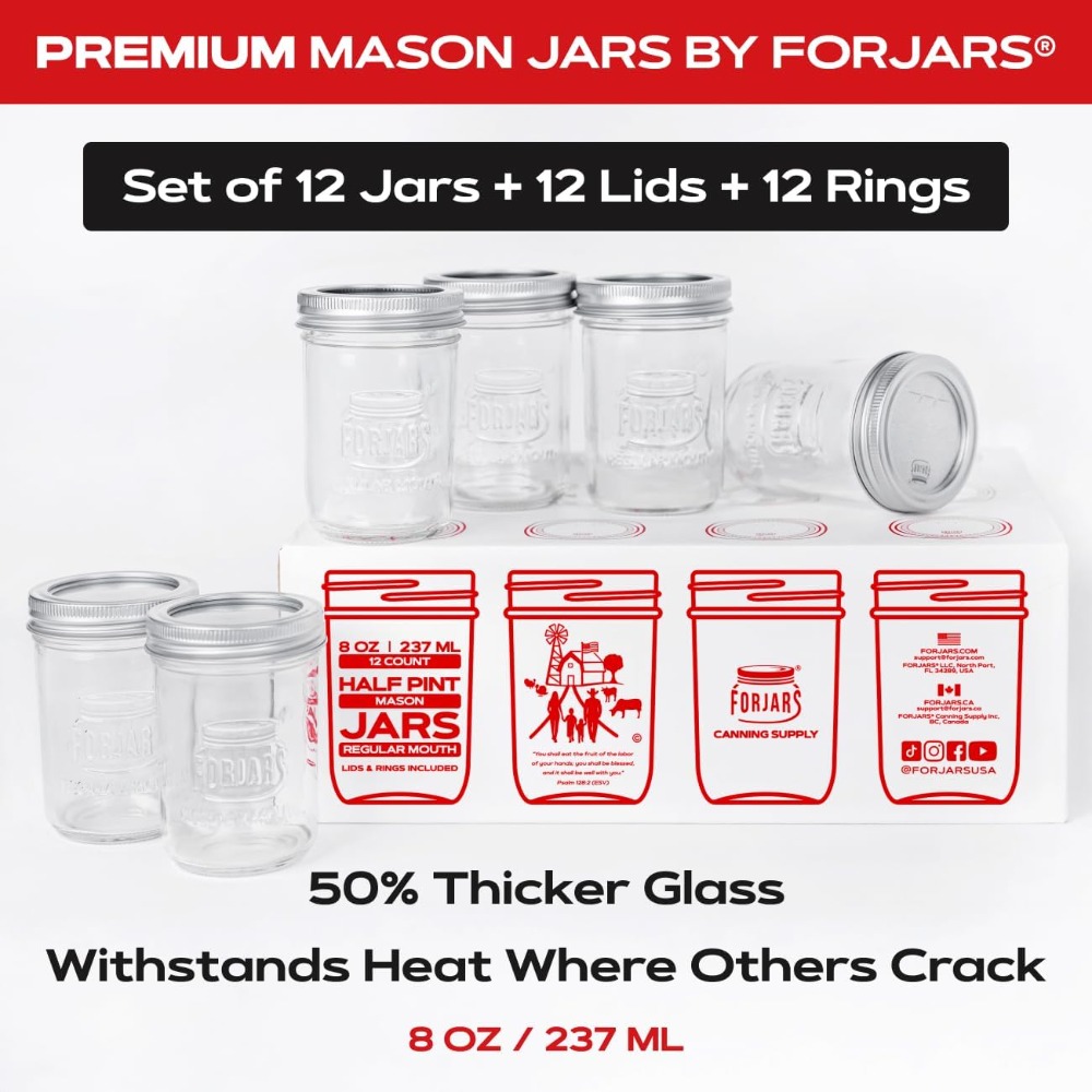 Frascos de Vidrio Premium de 8 - Mason Jar 8Oz reseña y precio