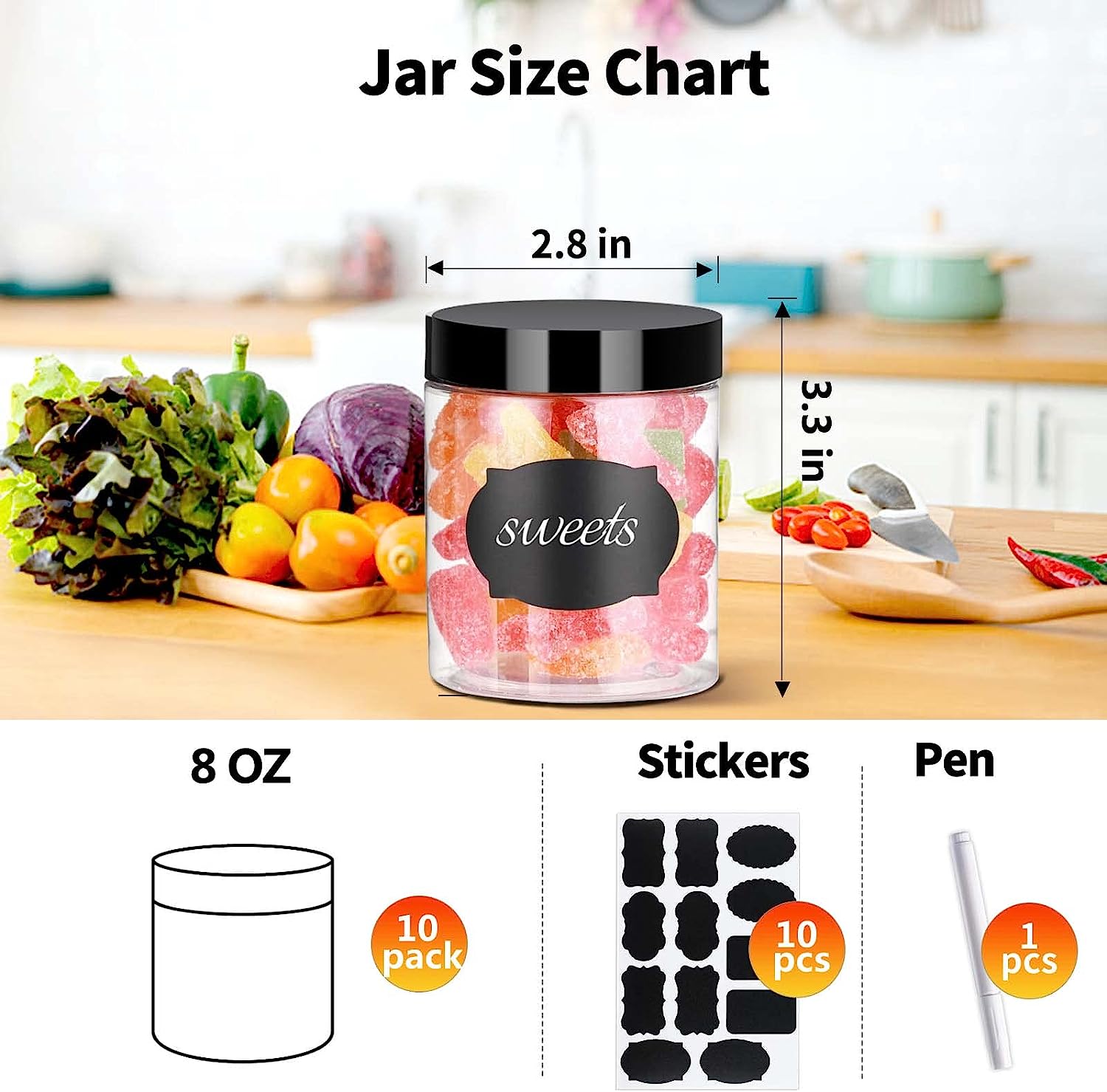 Frascos de plástico de 8OZ con - Mason Jar 8Oz reseña y precio
